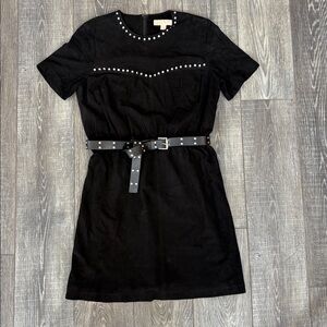 Michael Kors Black Suede Dress with Silver Studs